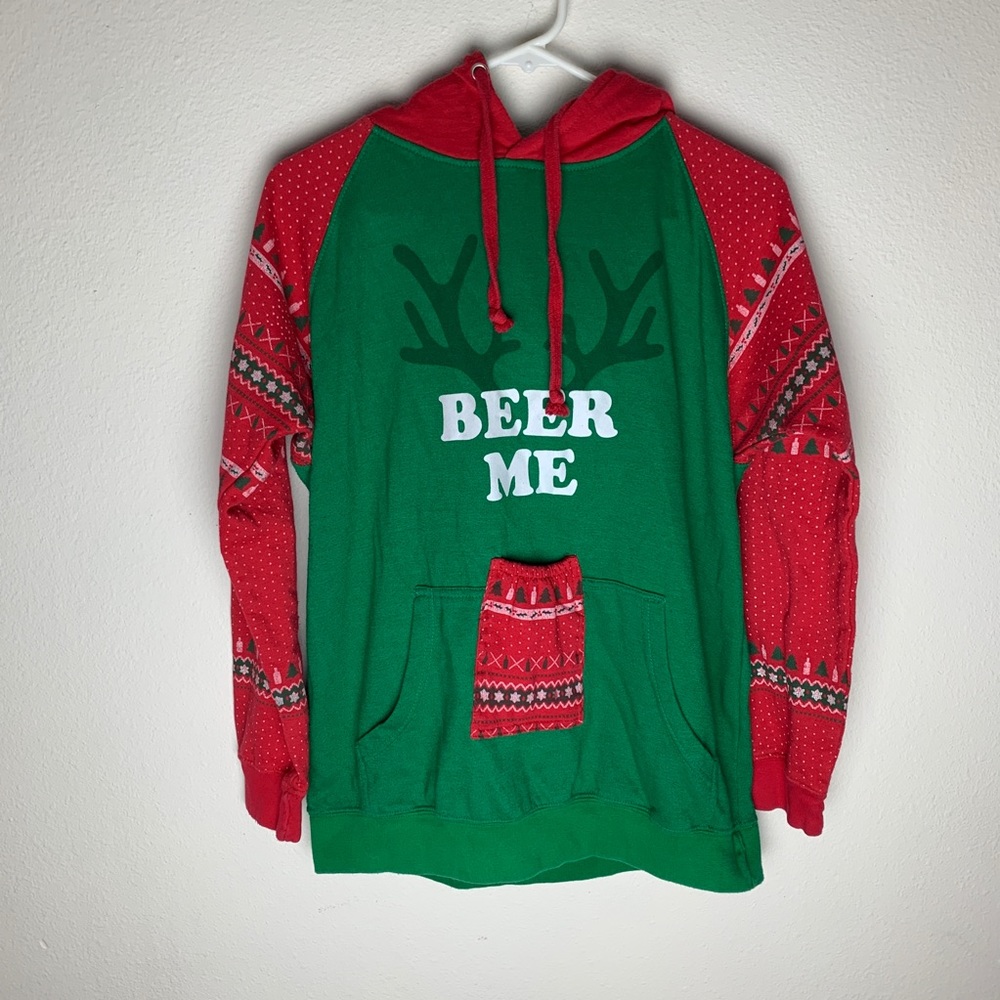Spencer’s “Beer Me” Pouch Holiday Hoodie